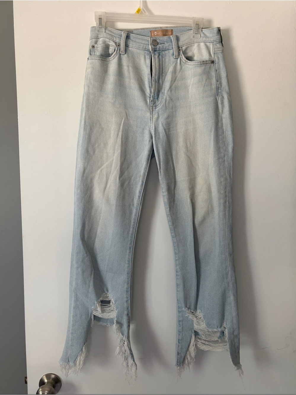 7 For All Mankind Light Blue Straight Leg Jeans